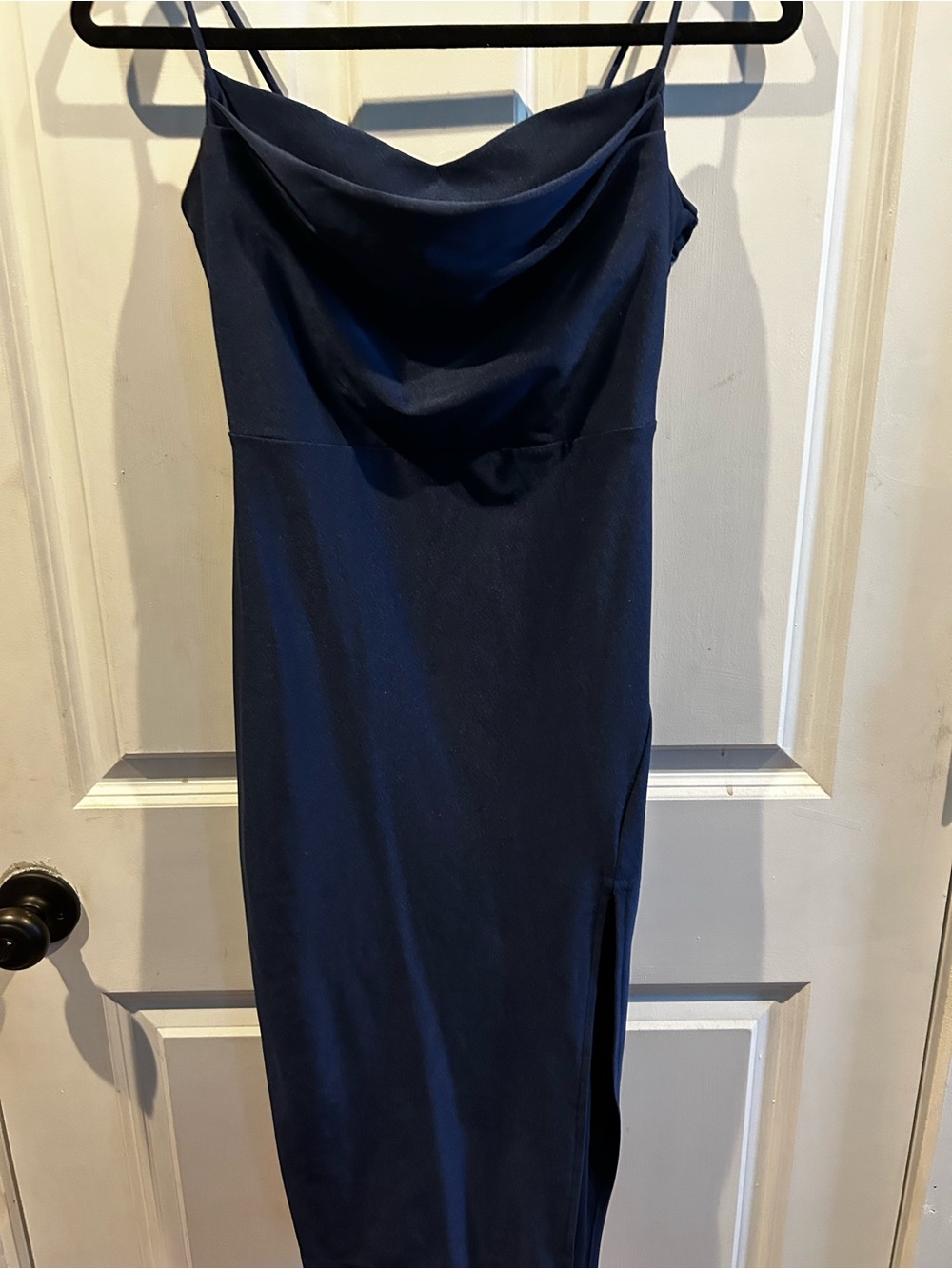 Windsor Navy Cowl-Neck Maxi Slip Dress